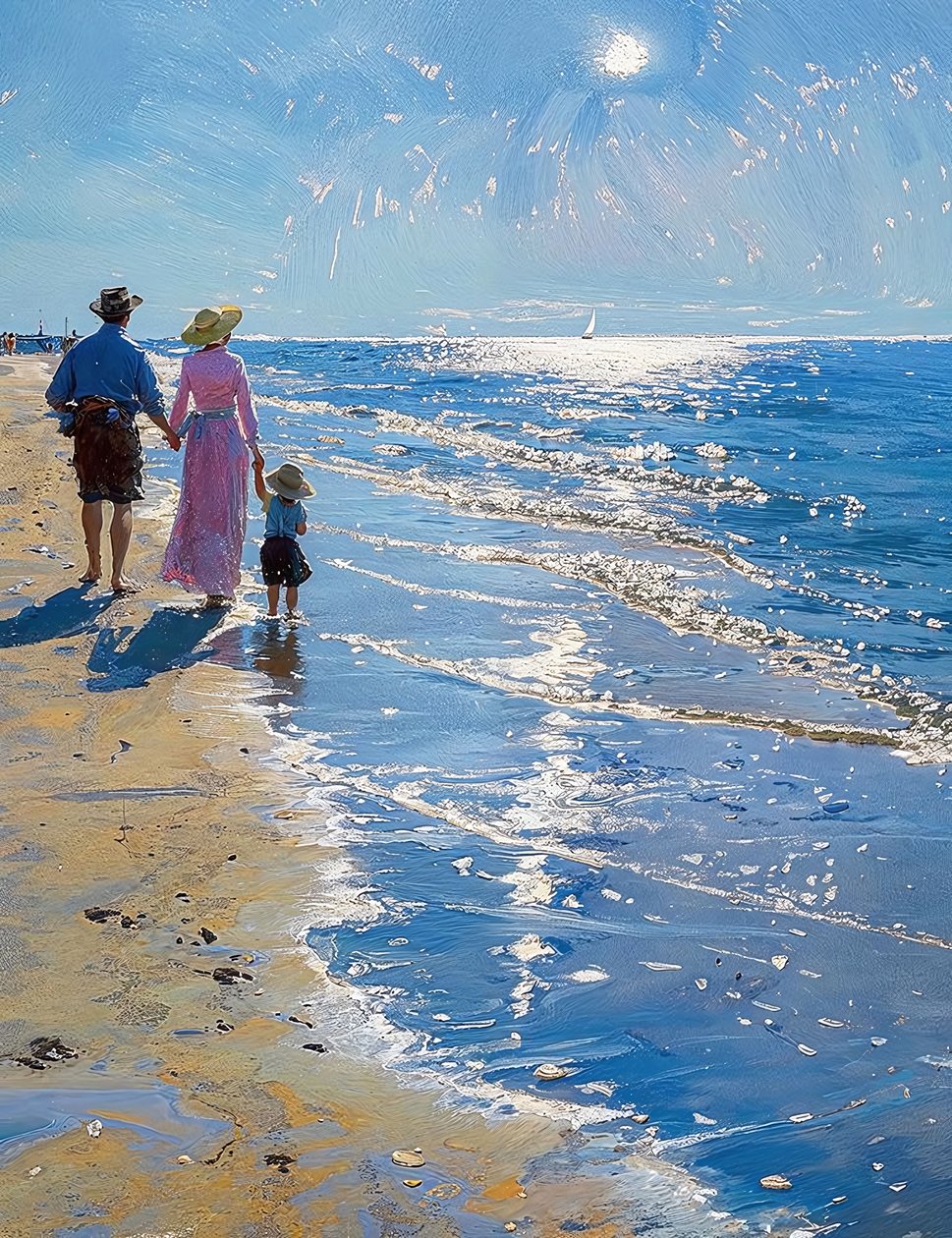 Landskap med avskild strand, väggdekoration för alla rum av F. Abderrahim