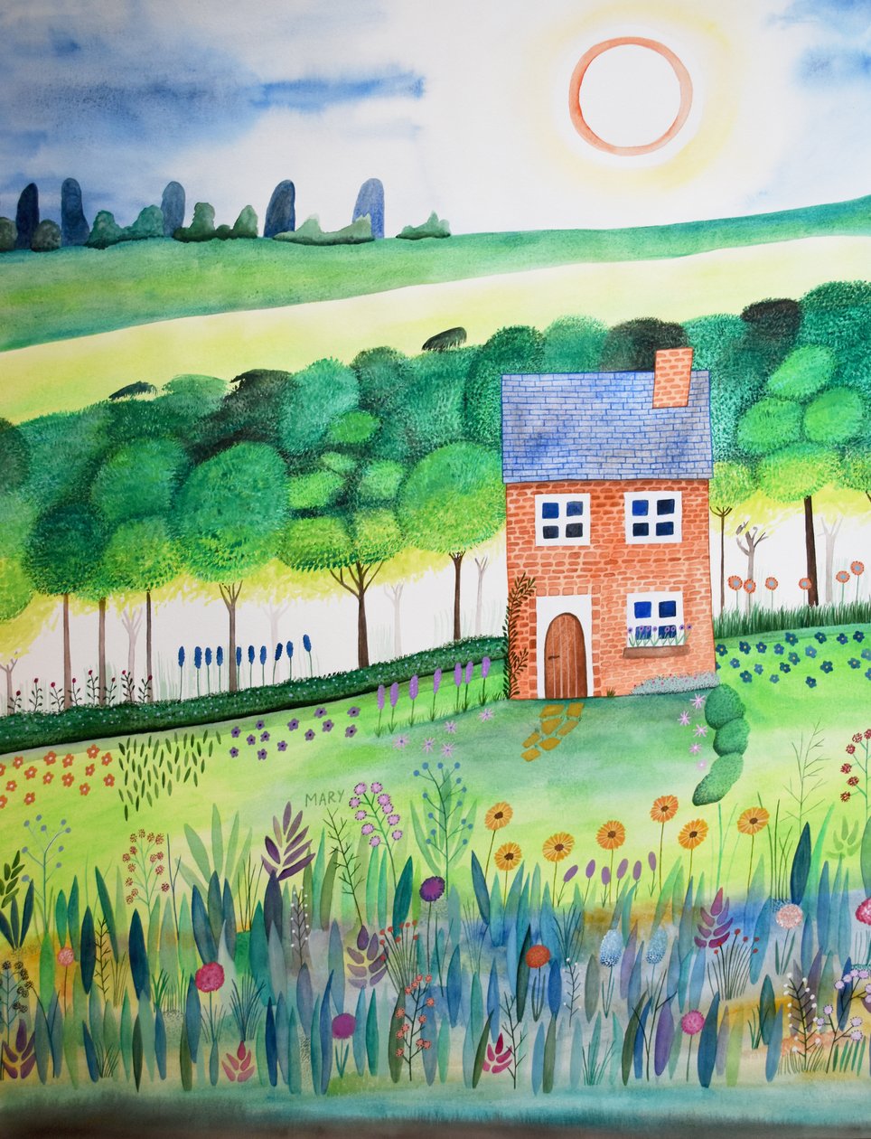 Stuga i utkanten av skogen av Marys Watercolors