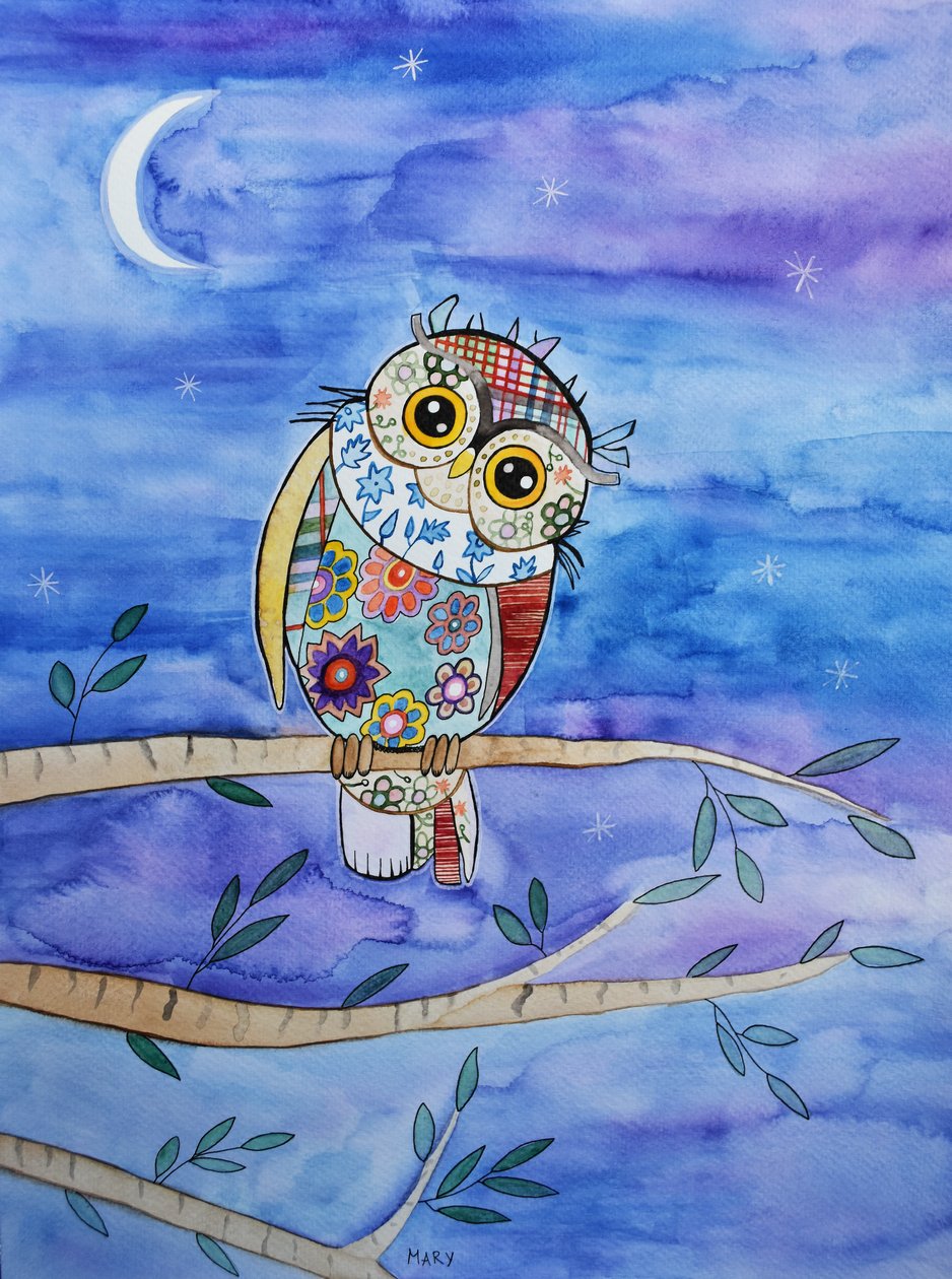 Liten uggla av Marys Watercolors