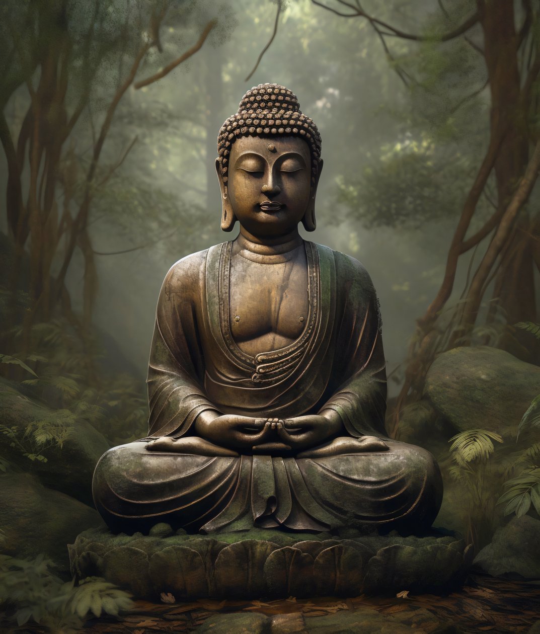 En andlig buddhistisk dekoration, fridfull meditation, väggkonsttryck på begäran av F. Abderrahim