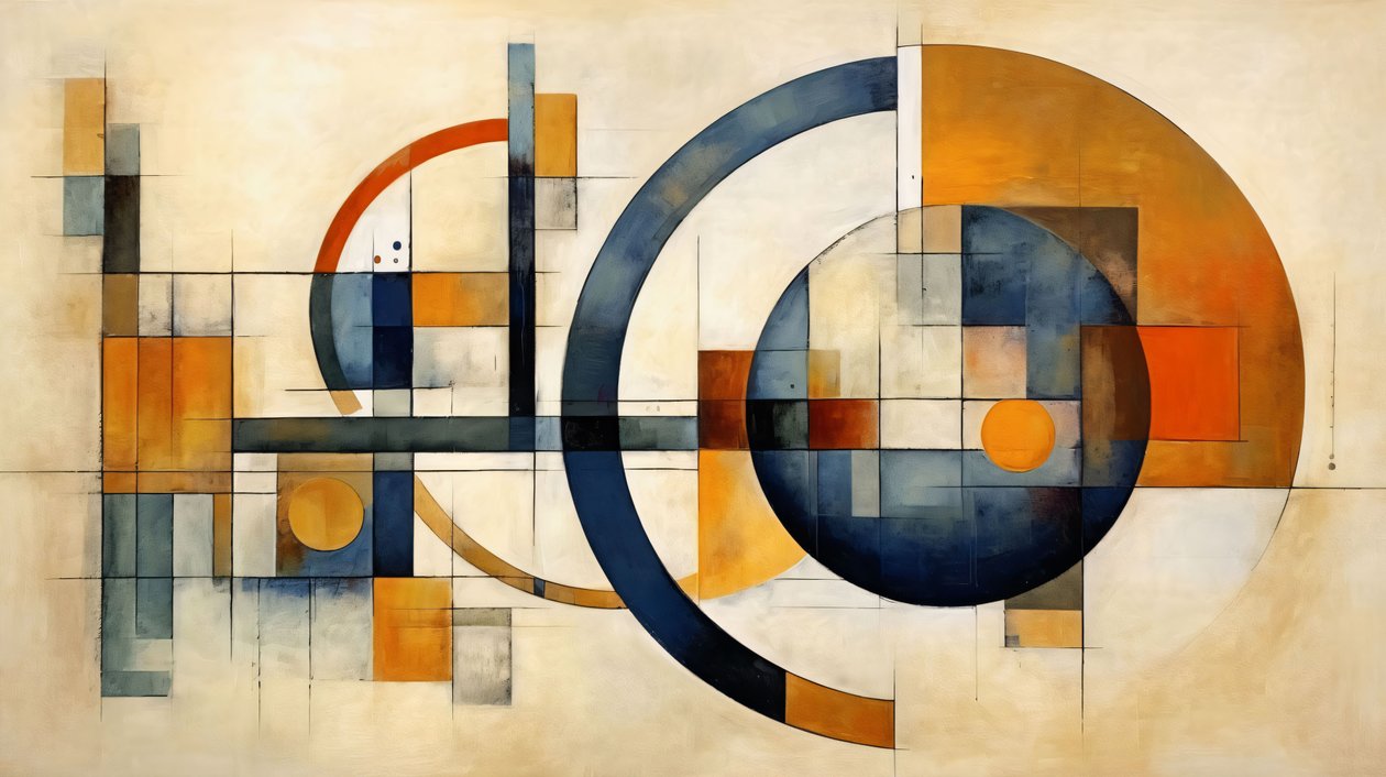 Matematik  geometri abstrakt målning former, online anpassade canvas tryck av F. Abderrahim