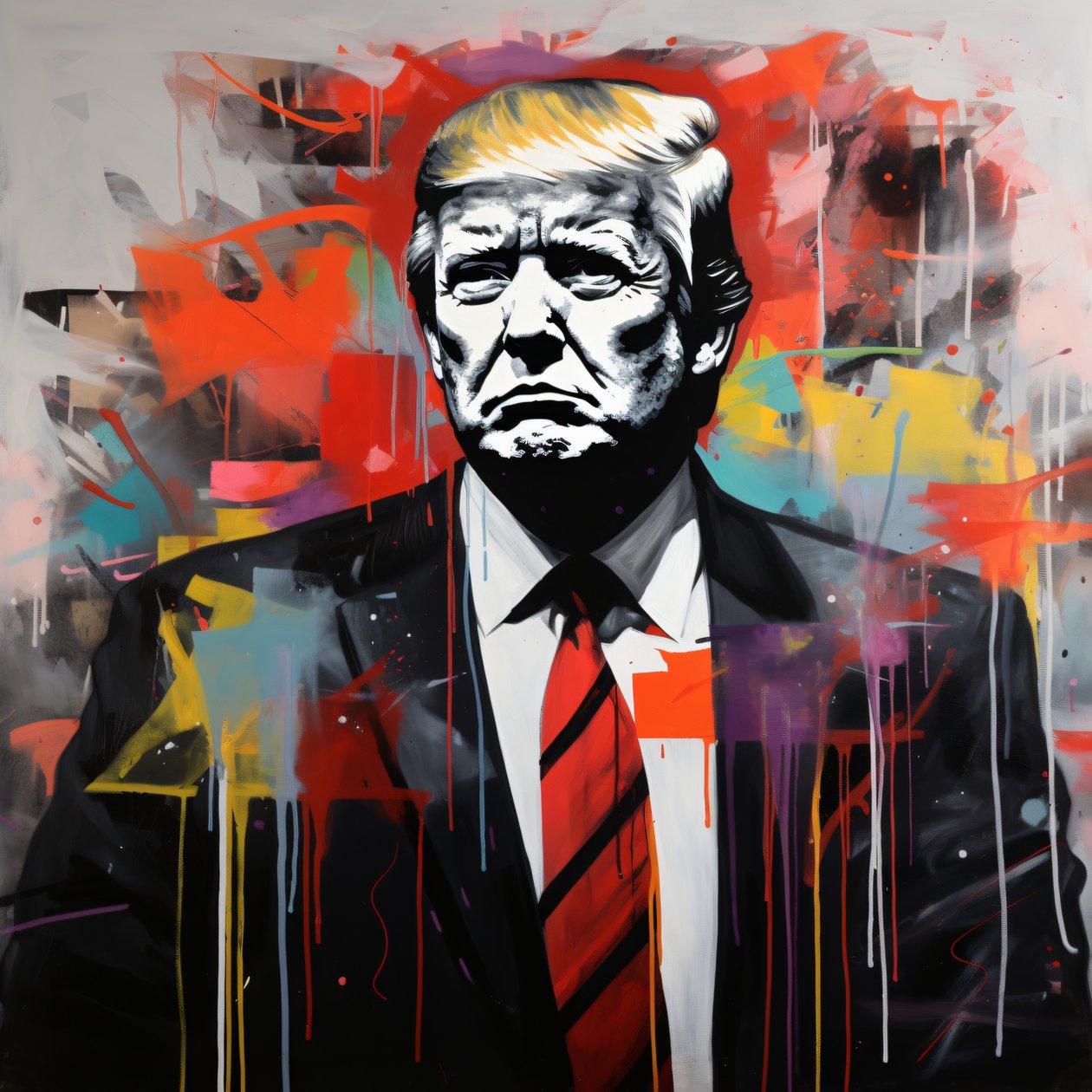 Donald trump graffiti  gatukonst teckning, online, affisch tryck kvalitet av F. Abderrahim