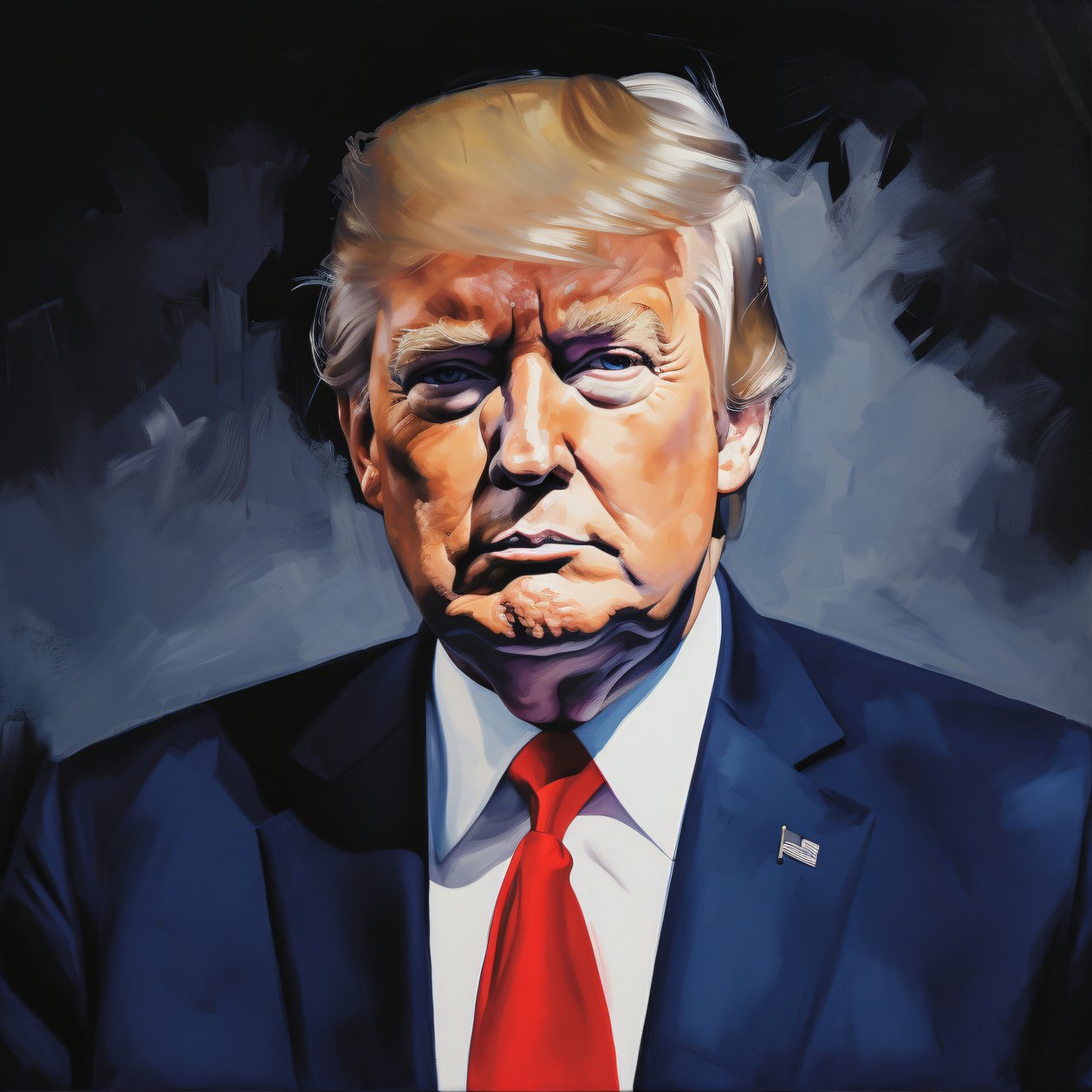 Akryl Donald Trump Politik Konst Målningar till salu, väggdekorationer tryck av F. Abderrahim