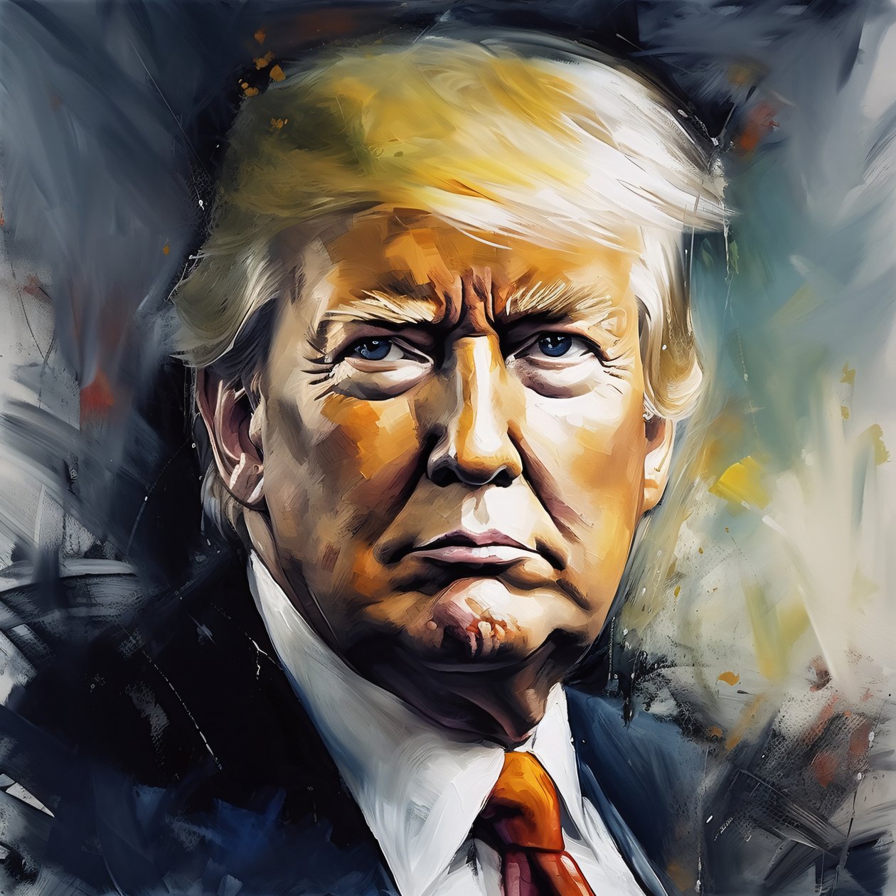 Donald trump målning, stora affischkonsttryck, moderna väggdekorationsidéer av F. Abderrahim