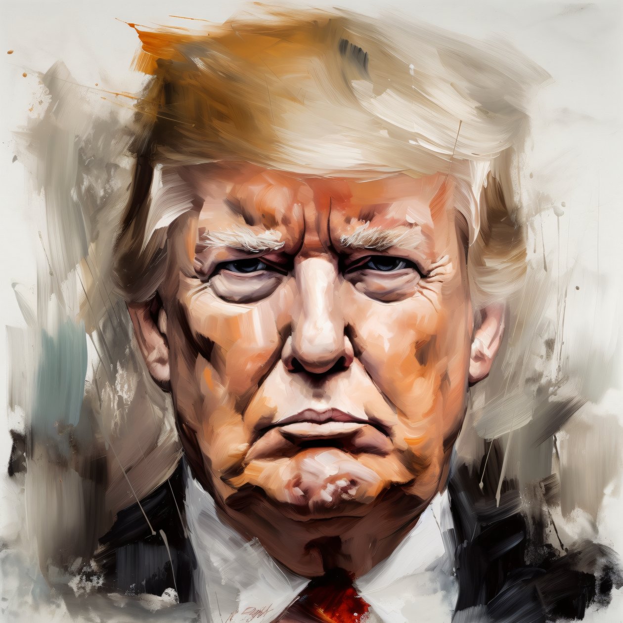 Donald trump porträttmålning till salu, Inramad väggdekor av F. Abderrahim