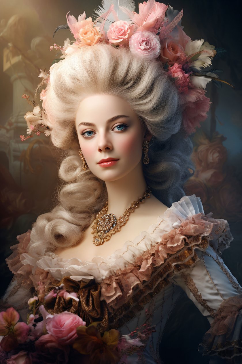 Bild av den vackra drottningen Marie Antoinette, väggdekoration | print on demand av F. Abderrahim
