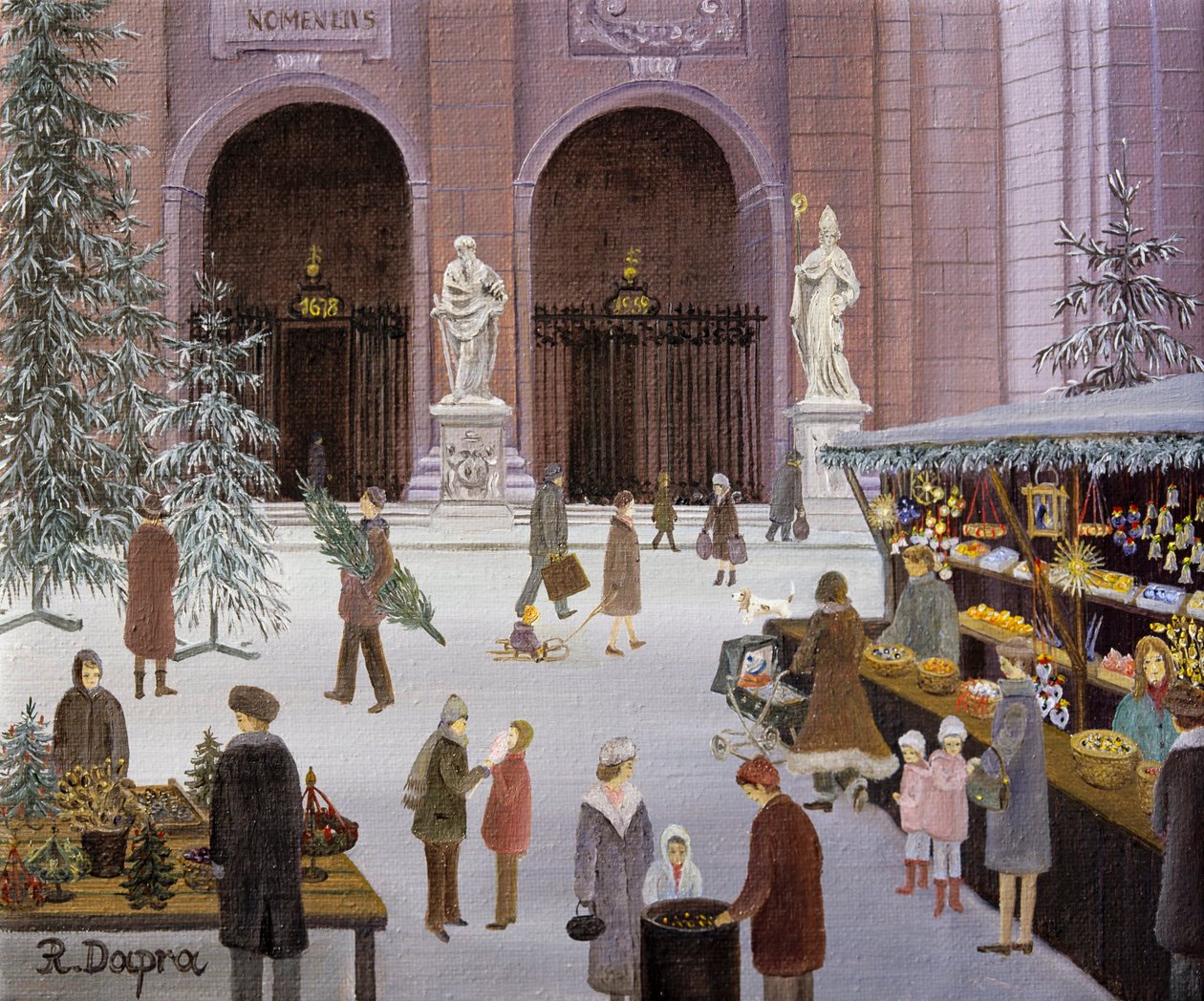 Julmarknad på domkyrkotorget av Regine Dapra