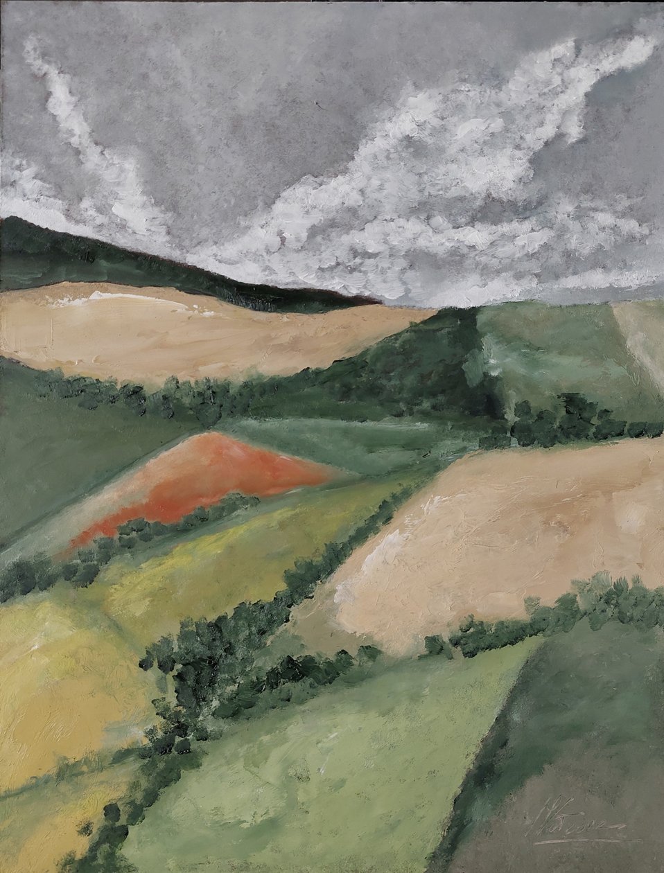 Häckar mellan fält av M. Vet