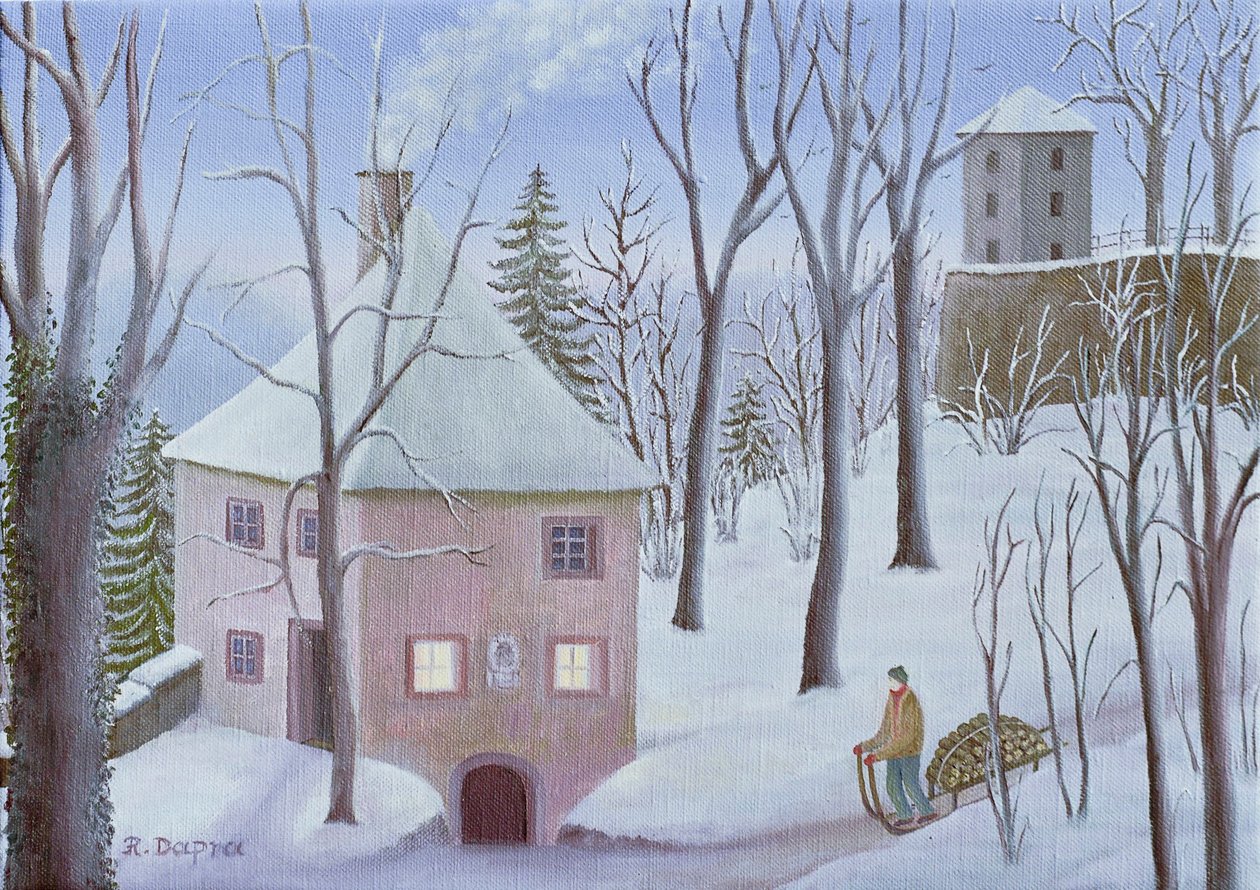 Mönchsberg Gasse 13 på vintern av Regine Dapra