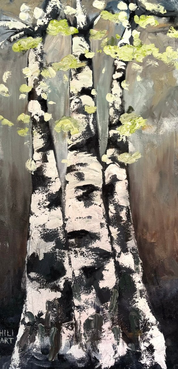 Birken im Frühling von HILI ART Tetiana Brzozowski