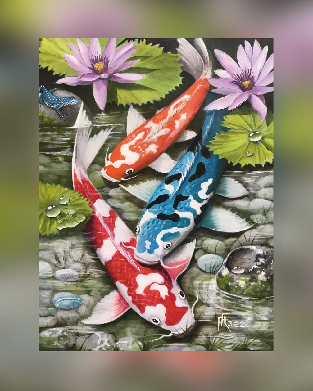 Dammens juveler (koi under näckrosor) av Faller Rüdiger - Tician