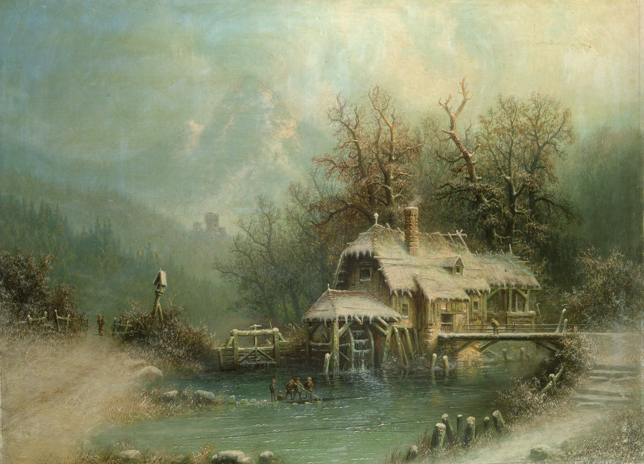 Figurer vid en vattenkvarn av A. Bredou