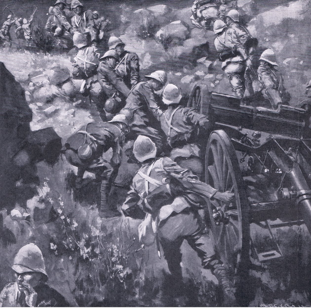 De Lisles marsch till Elands Vlet, från After Pretoria: The Guerilla War publicerad av Harmsworth Bros Limited, 1901 av A. C. Ball
