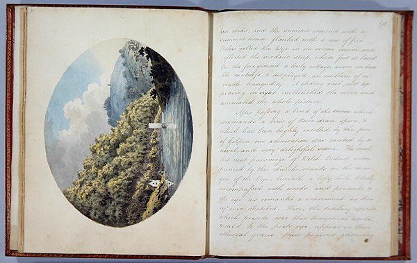 Bishops Wood, plåt 3 och plåt 11, från Journal of a Tour down the Wye, tryckt 1786 (penna och bläck med wc) av A. Cooper