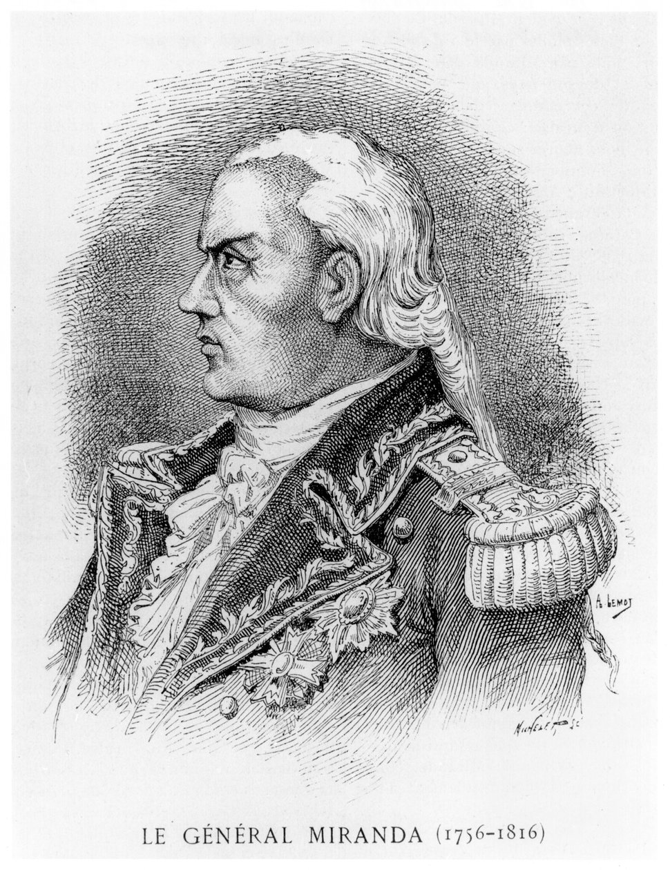 Francisco de Miranda (1750-1816) från "Les Contemporains", mars 1895. av A Lemot