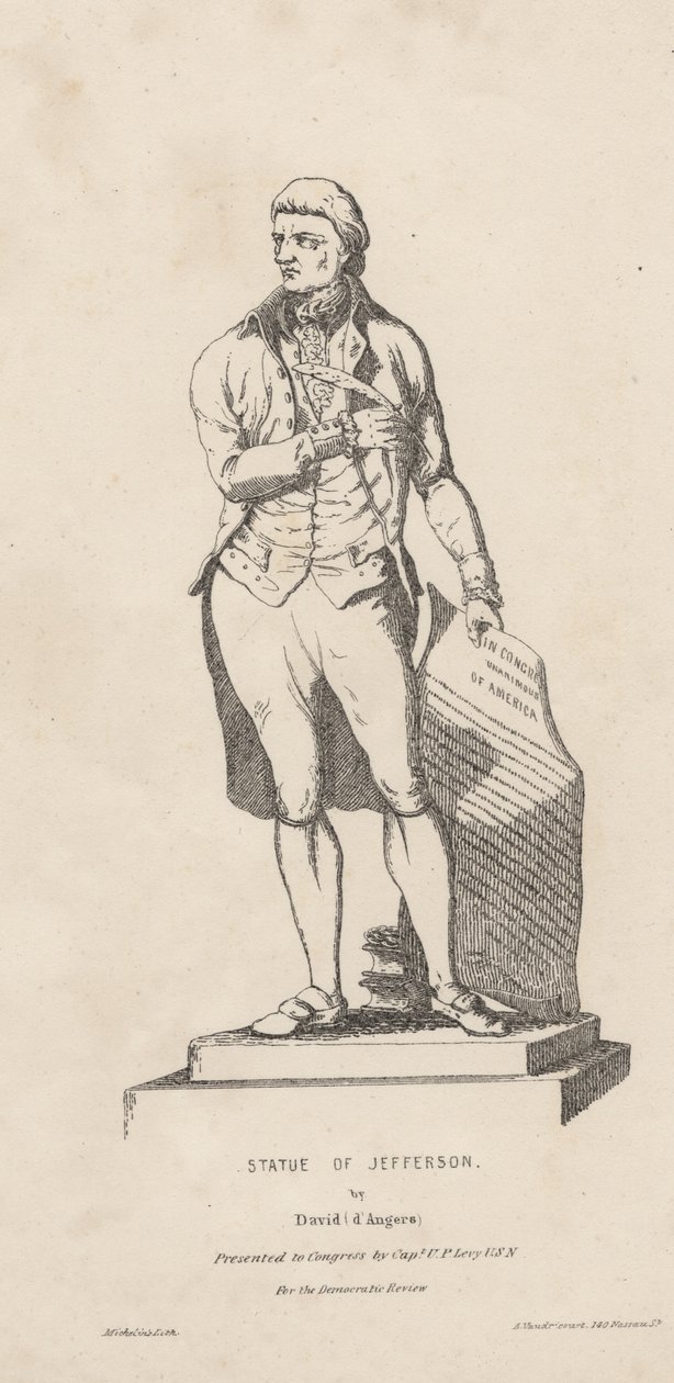 Staty av Jefferson, litho av David Michelin, 1840 av A. de Vaudricourt