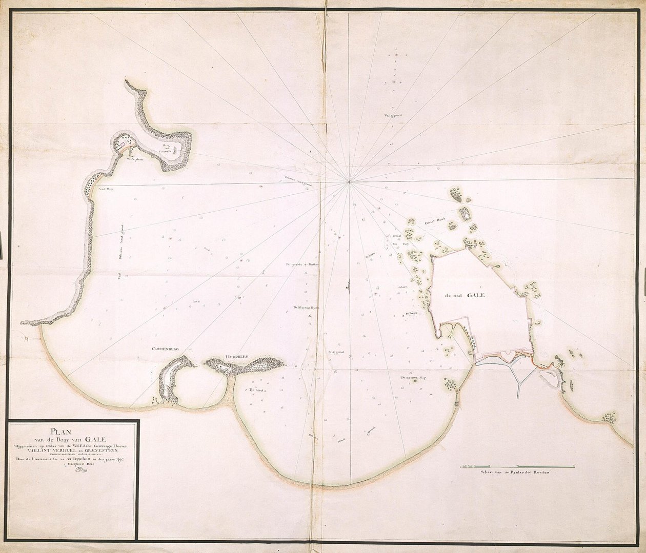 Plattegrond van de baai van Gale av A.A. Buijskes