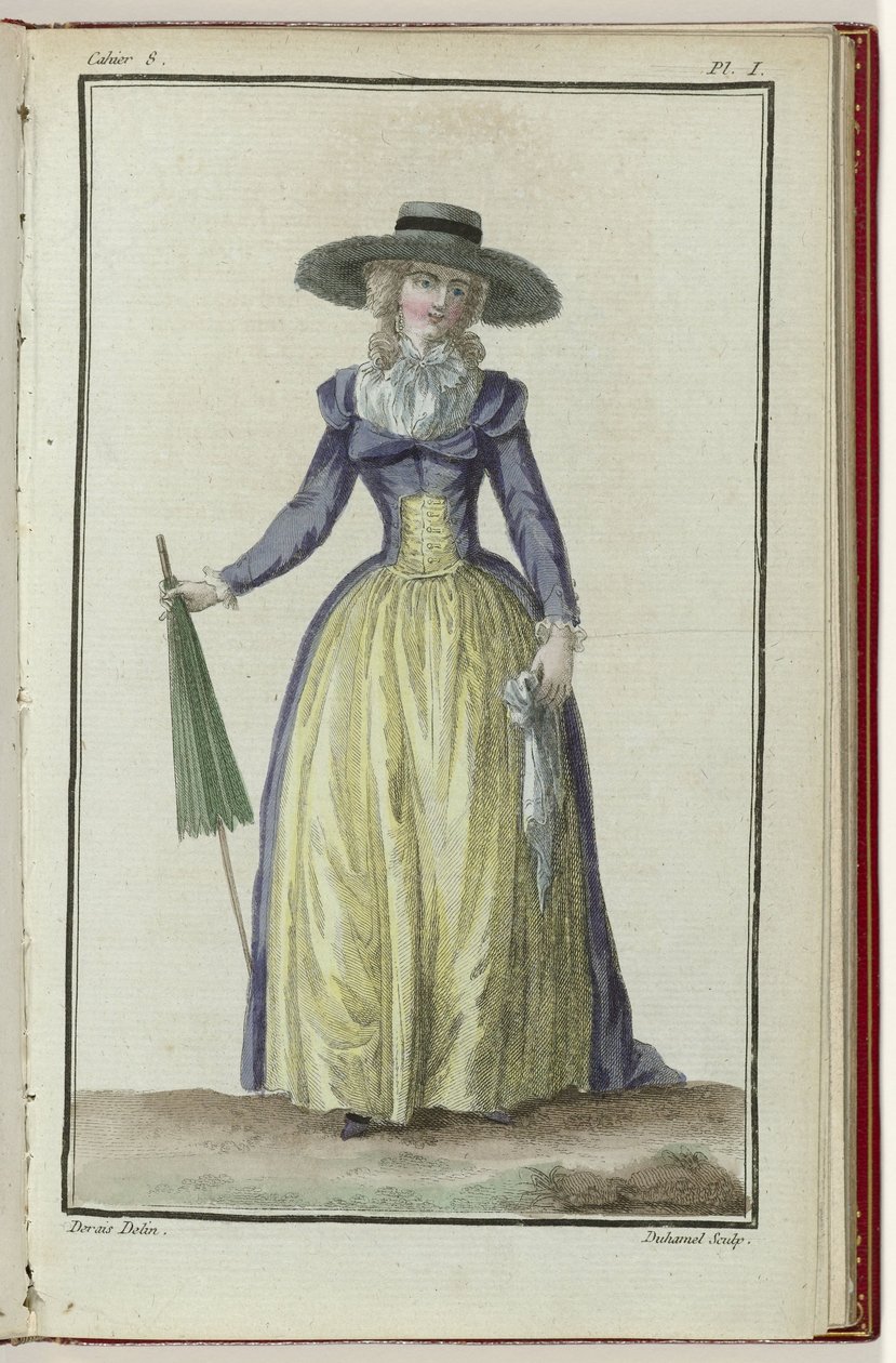 Cabinet des Modes or New Modes, 1 mars 1786, 8:e anteckningsbok, pl. jag av A.B. Duhamel