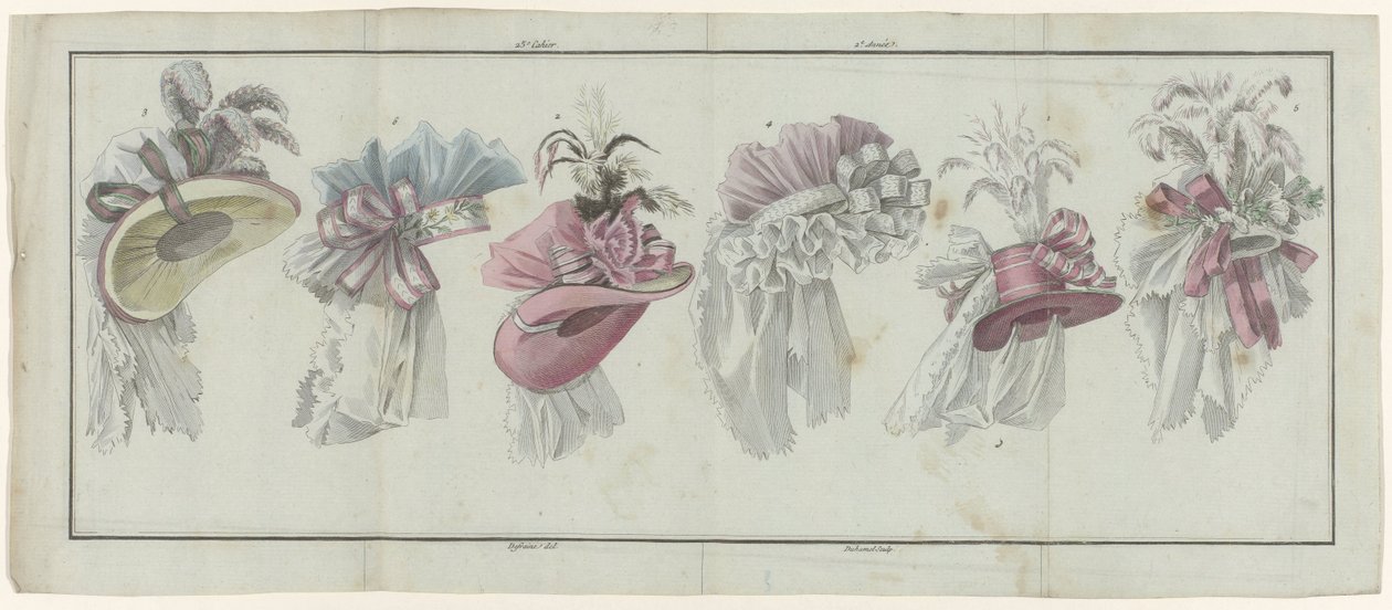 Magasin des Modes Nouvelles Françaises et Anglaises, 20 juli 1787, 25:e anteckningsbok, 2:a årgång, enkel pl. av A.B. Duhamel
