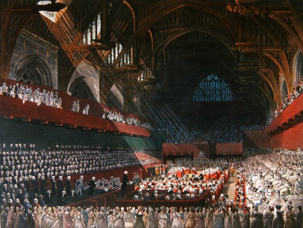 Rättegång mot Lord Melville i Westminster Hall i april 1806 av A.C. and Nattes J.C. (after) Pugin