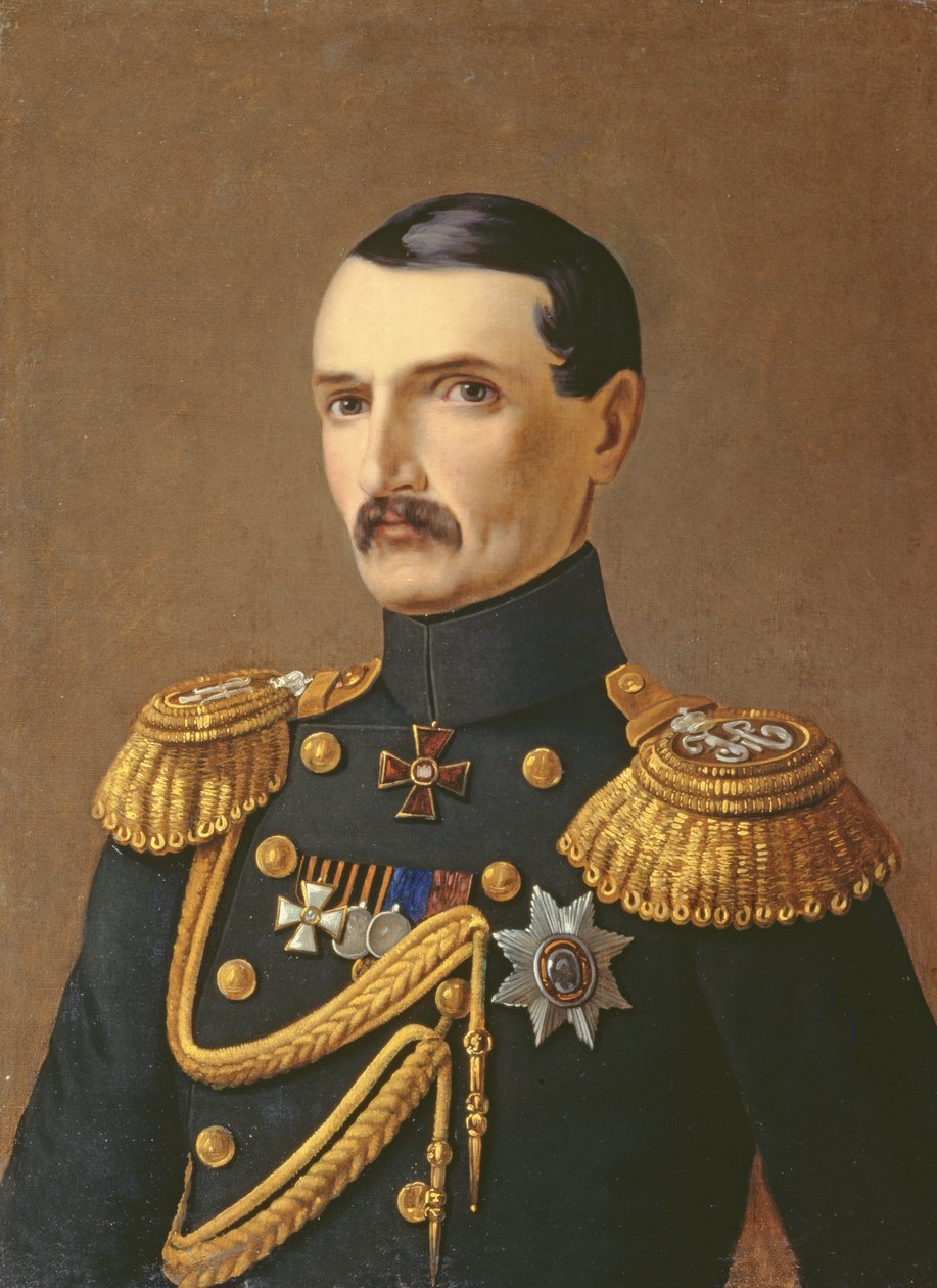 Porträtt av amiral V.A. Kornilov (1806-1854), hjälte från Krim av A.F. Permyakov