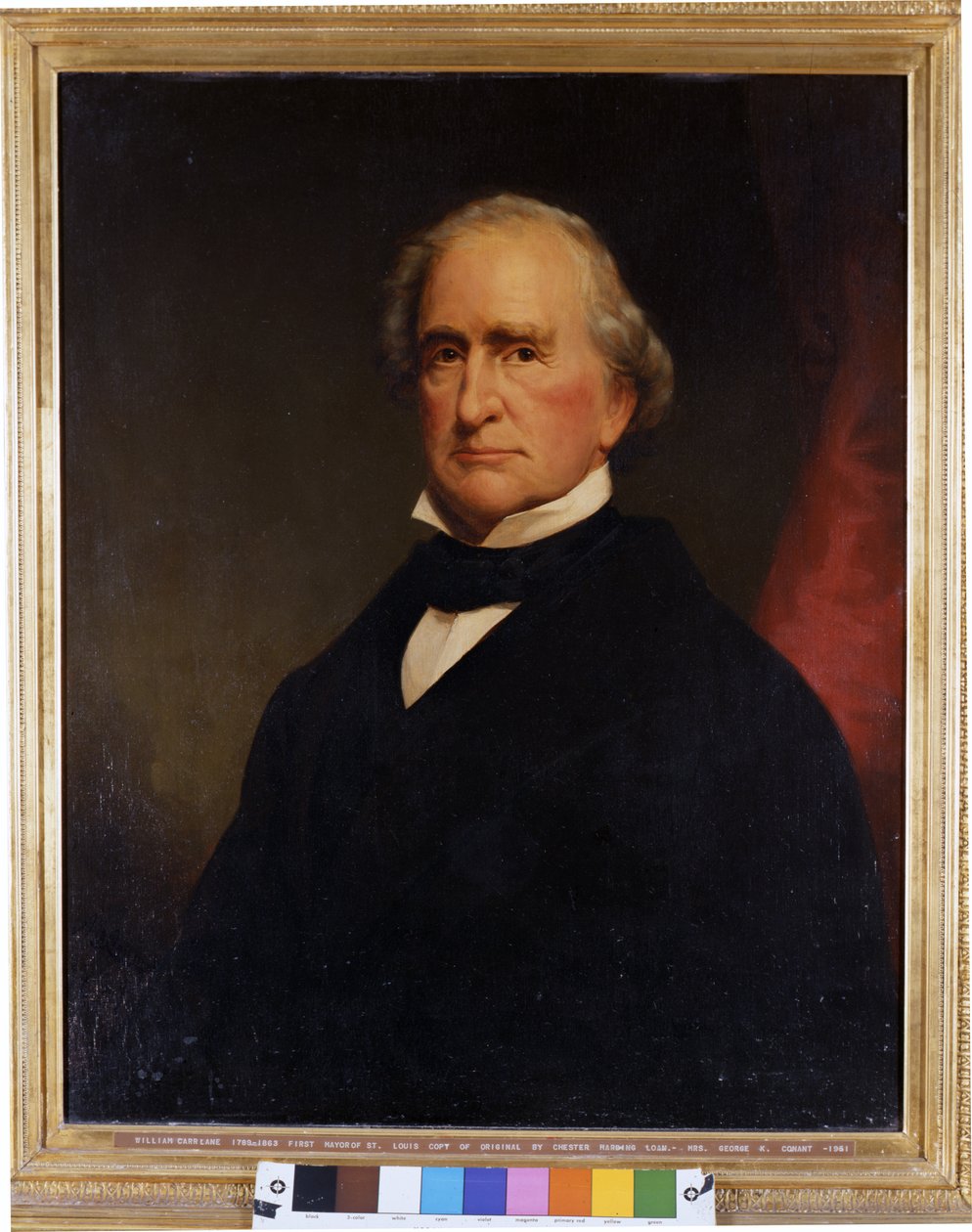 Portrait of William Carr Lane (1789-1863), first mayor of St. Louis and second governor of New Mexico av A.J. Conant