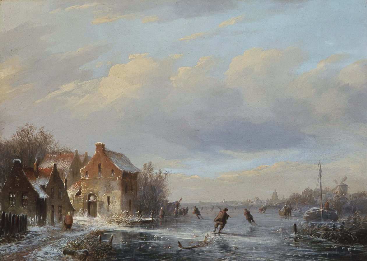 Vinterscen på Ice Entertainment, 1800-talet av A.J. Daiwaille