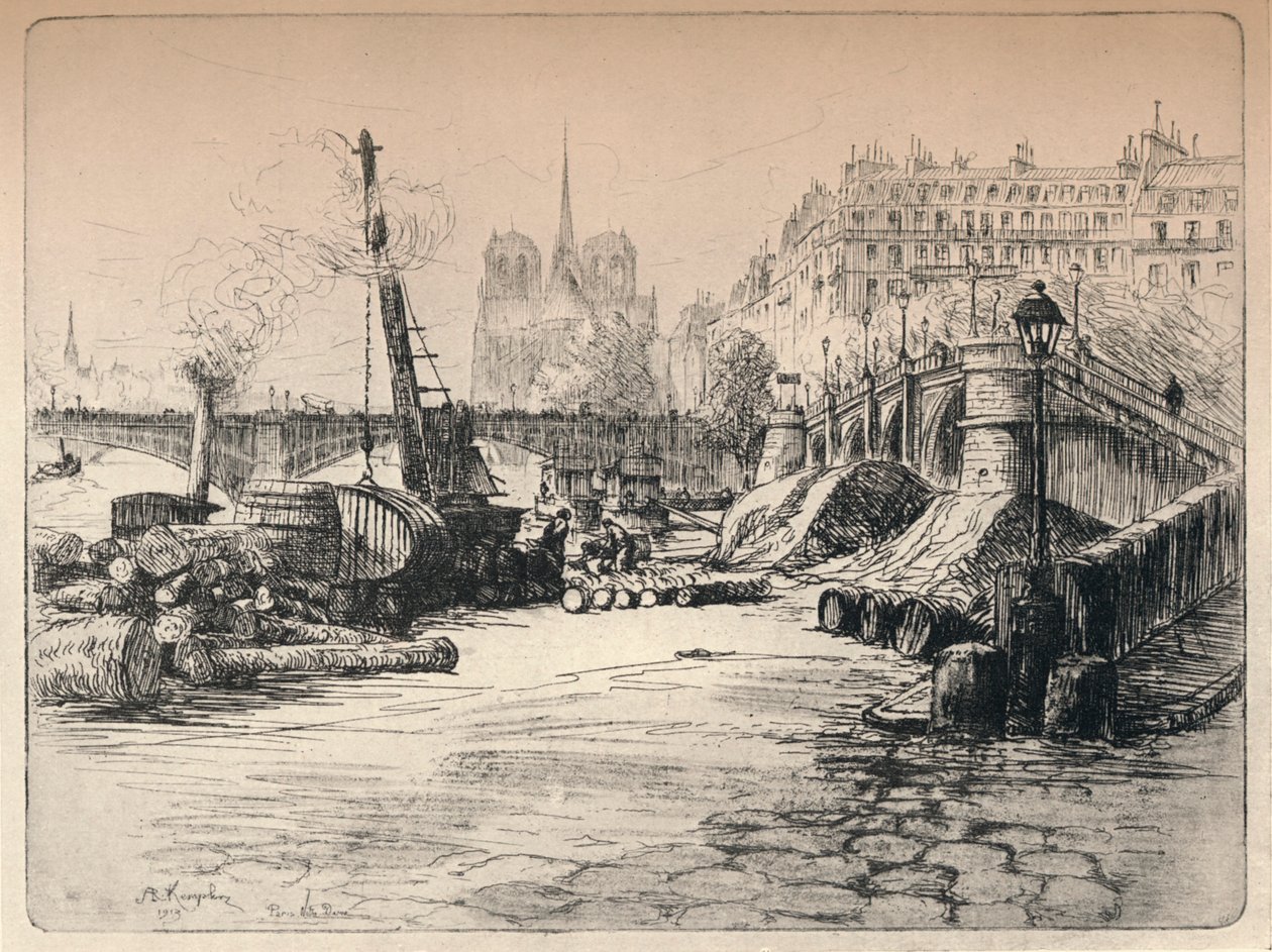 Notre Dame och Quai de Bethune, 1915 av AR Kempken