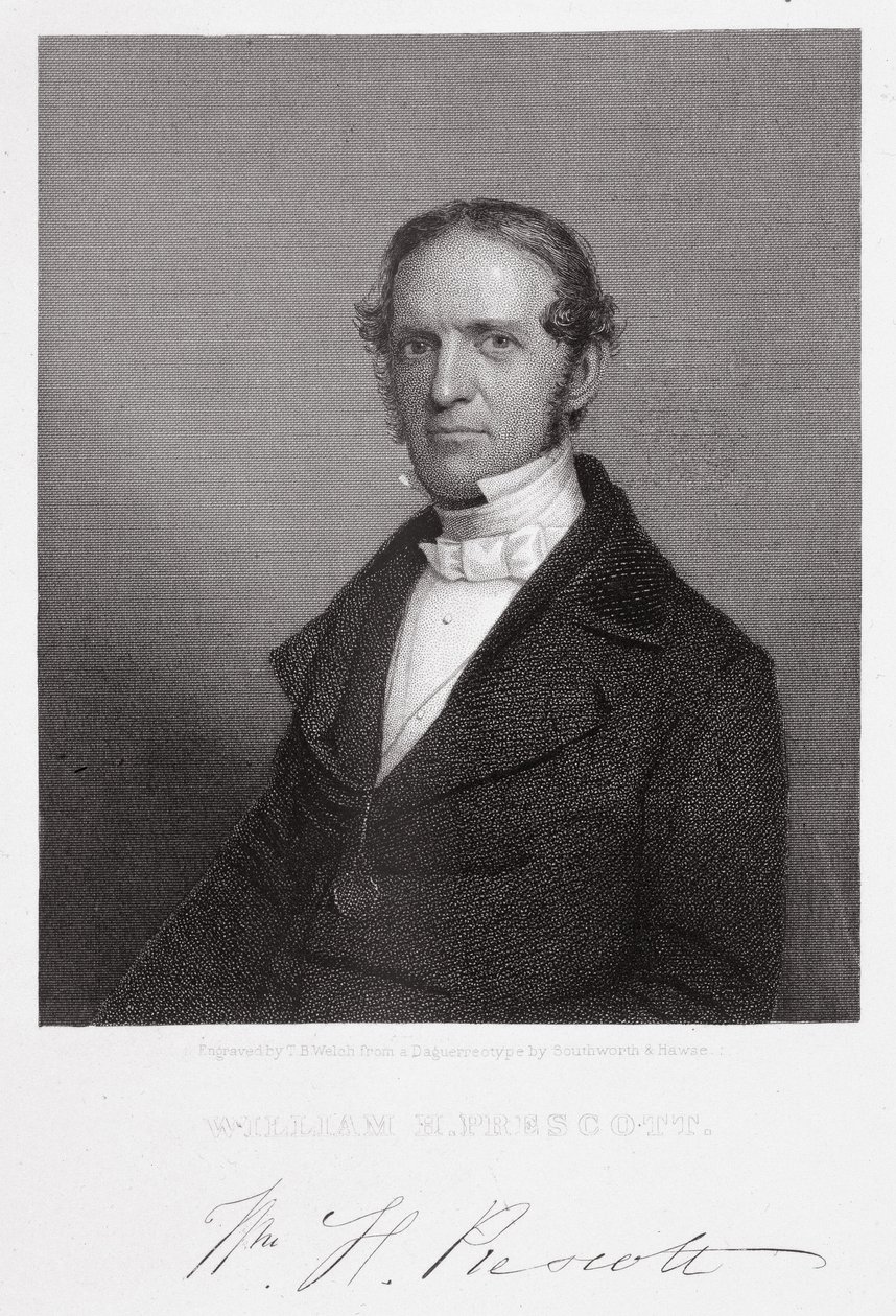 William Hickling Prescott, graverad av Thomas B. Welch (1814-74) efter en daguerreotypi av A.S. and Hawes, J. Southworth