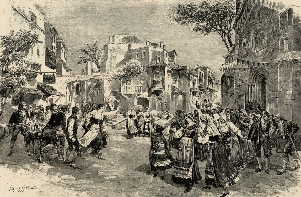 Mascagnis opera Cavalleria Rusticana - sista akten av A. (after) Bonamore