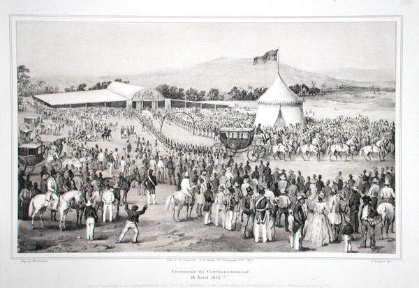 Kröning av general Faustin Soulouque (ca 1785-1867) till Haitis kejsare av A. (after) Hartmann