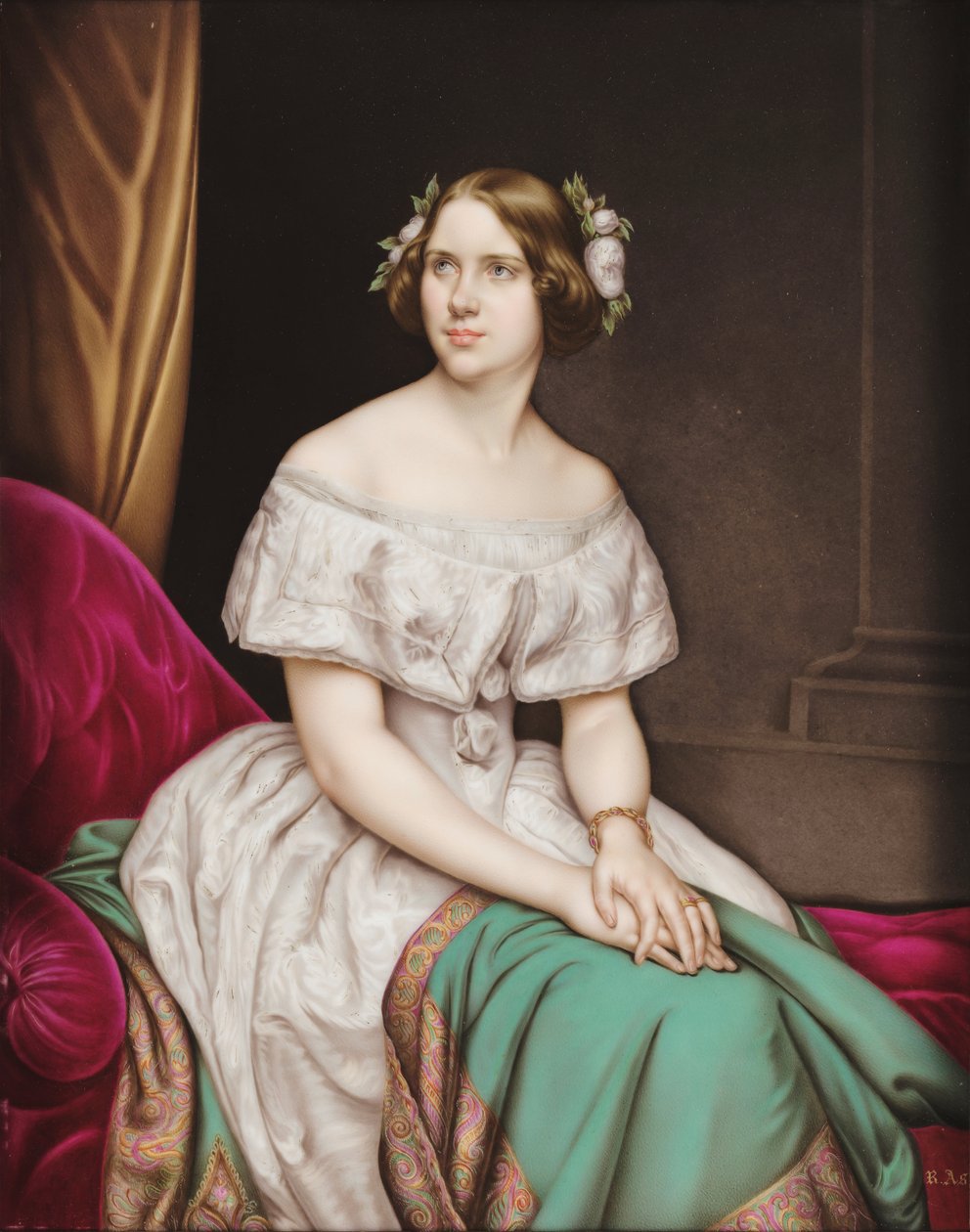Porträtt av Francisca de Bragança, prinsessan av Joinville av A. Asel