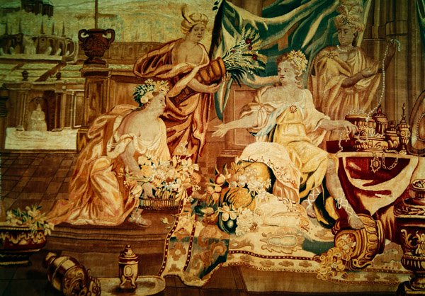 Asien, från en gobeläng av världens fyra hörn, detalj av figurer, första hälften av 1700-talet (detalj av 194760) av A. Baertams