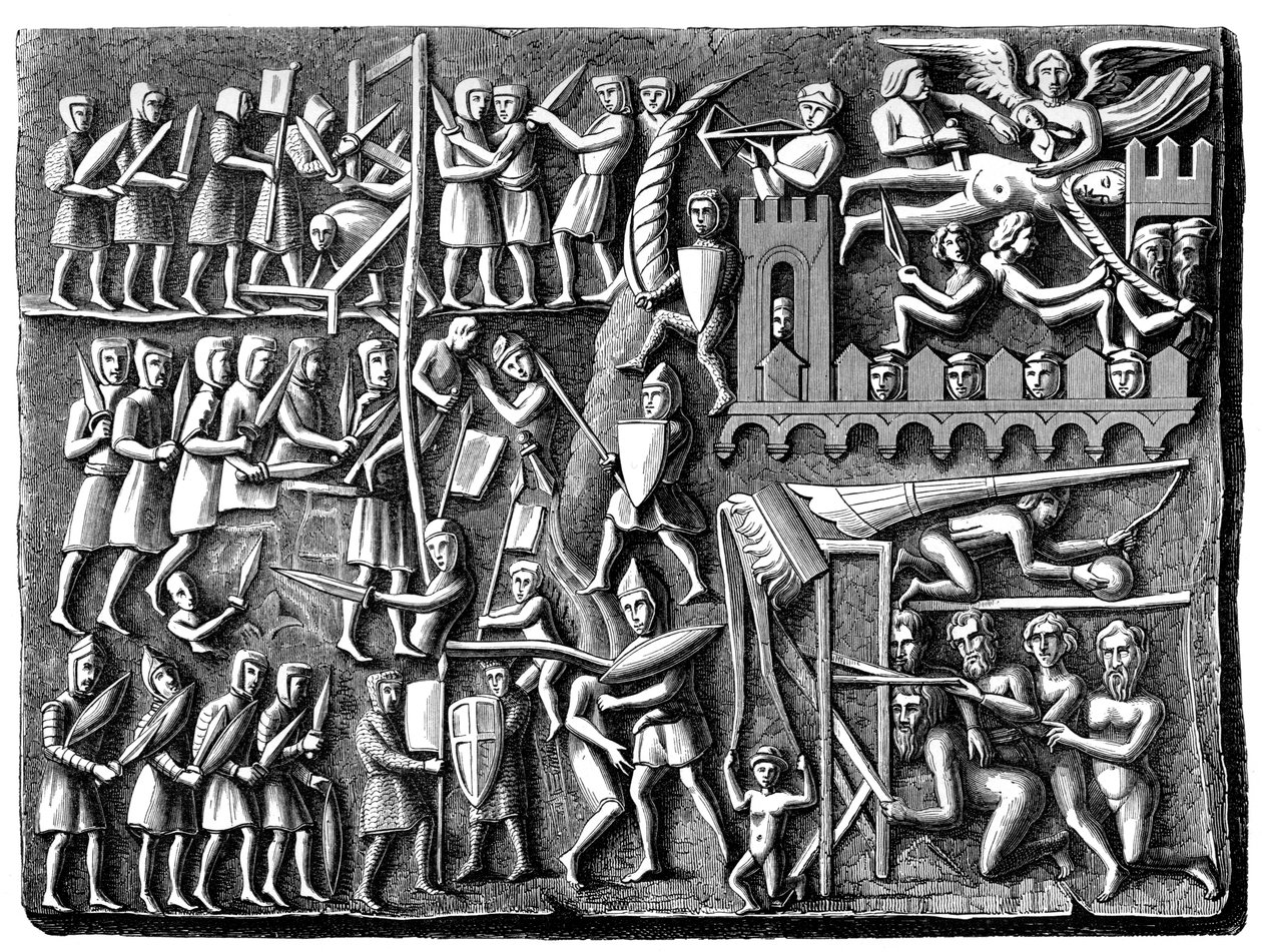 Basrelief från basilikan Saint Nazaire, Carcassonne, Frankrike, 1849 av A. Bisson