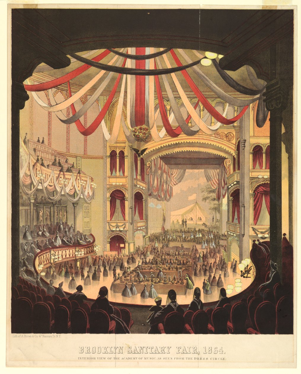Interiörvy av Musikhögskolan sett från Dress Circle av A. Brown and Company