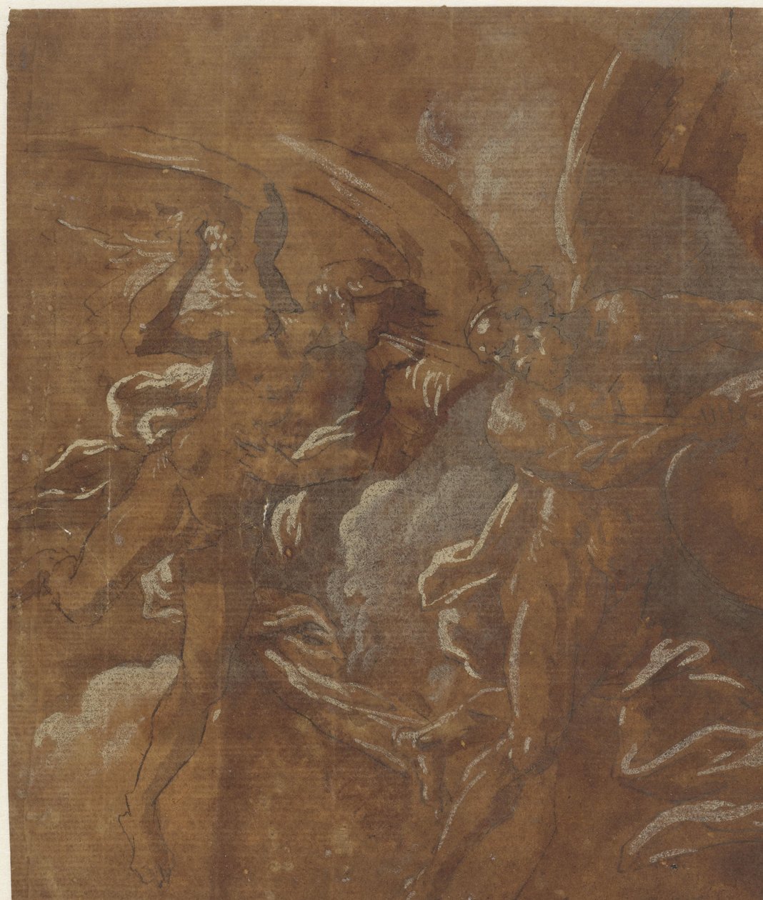 Två bevingade män av A. Carracci (attributed to)