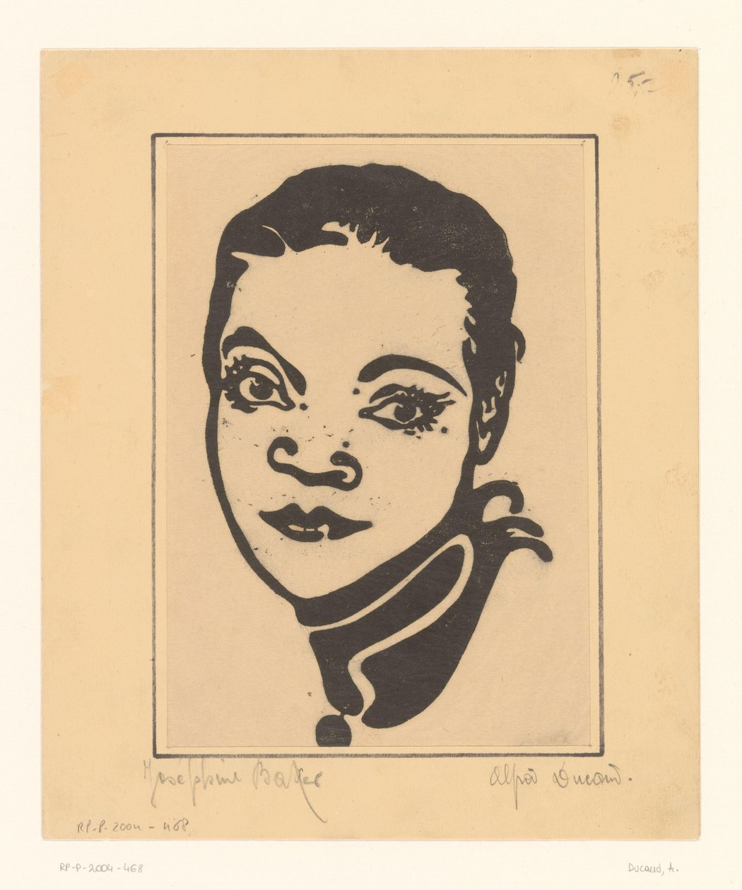 Porträtt av Josephine Baker av A. Ducand