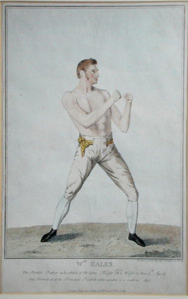 Wm. Eales, The Scientific Professor in his attityd of Self Defence, publicerad 1819 (etsning) av A. Easton