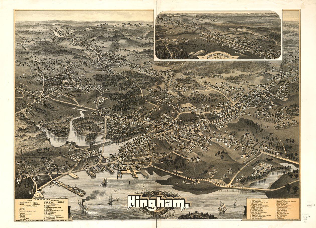 Staden Hingham, Plymouth County, Mass. 1885. av A. F.; Geo. H. Walker and Co. Poole