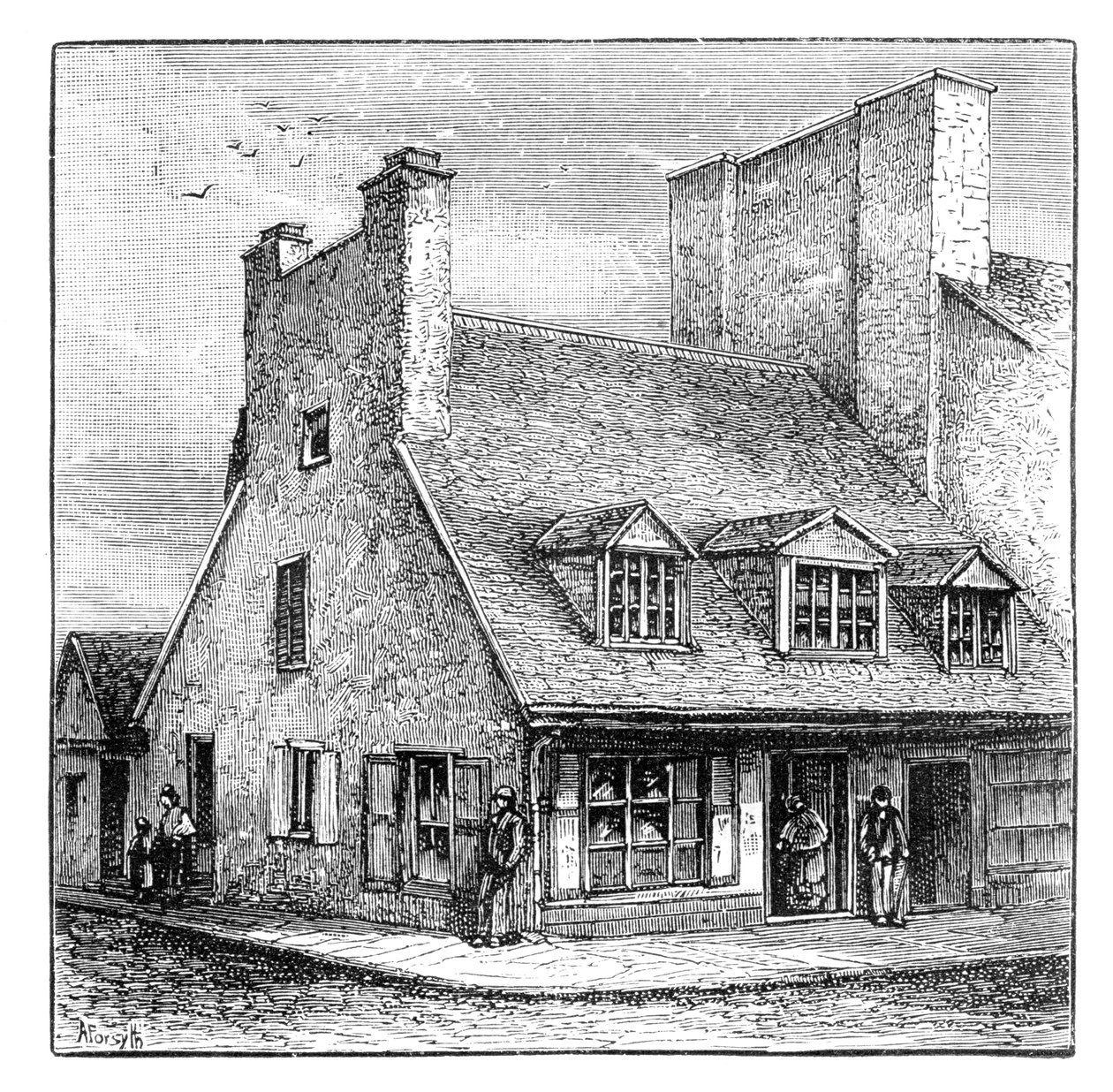 Gammalt franskt hus, Quebec, Kanada, 1900 av A. Forsyth