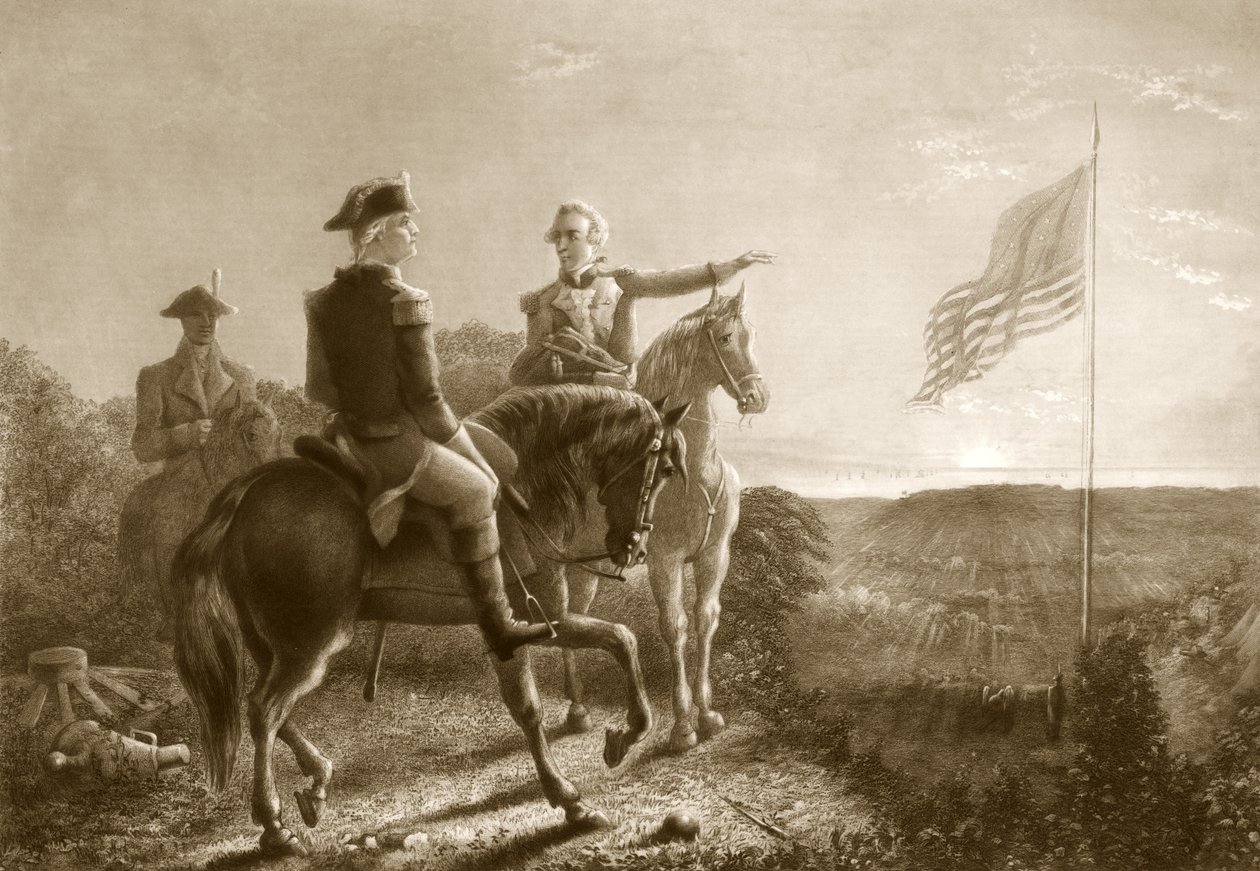 The Dawn of Peace, Morgon of the Surrender of Yorktown, pub. 1881 av A. Gilchrist Campbell