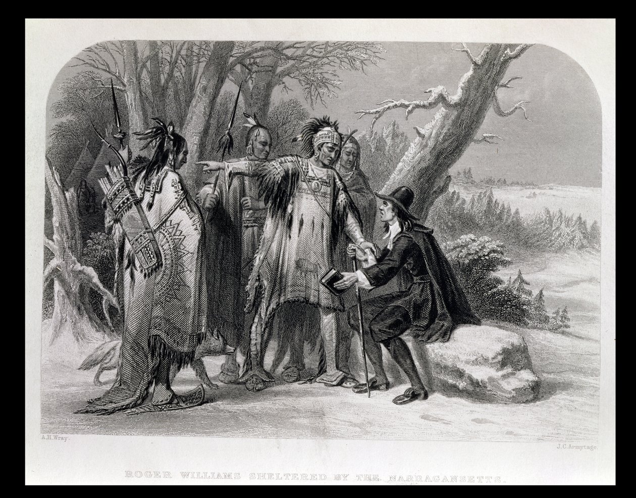 Roger Williams i ly af Narragansetts, 1636, fra 