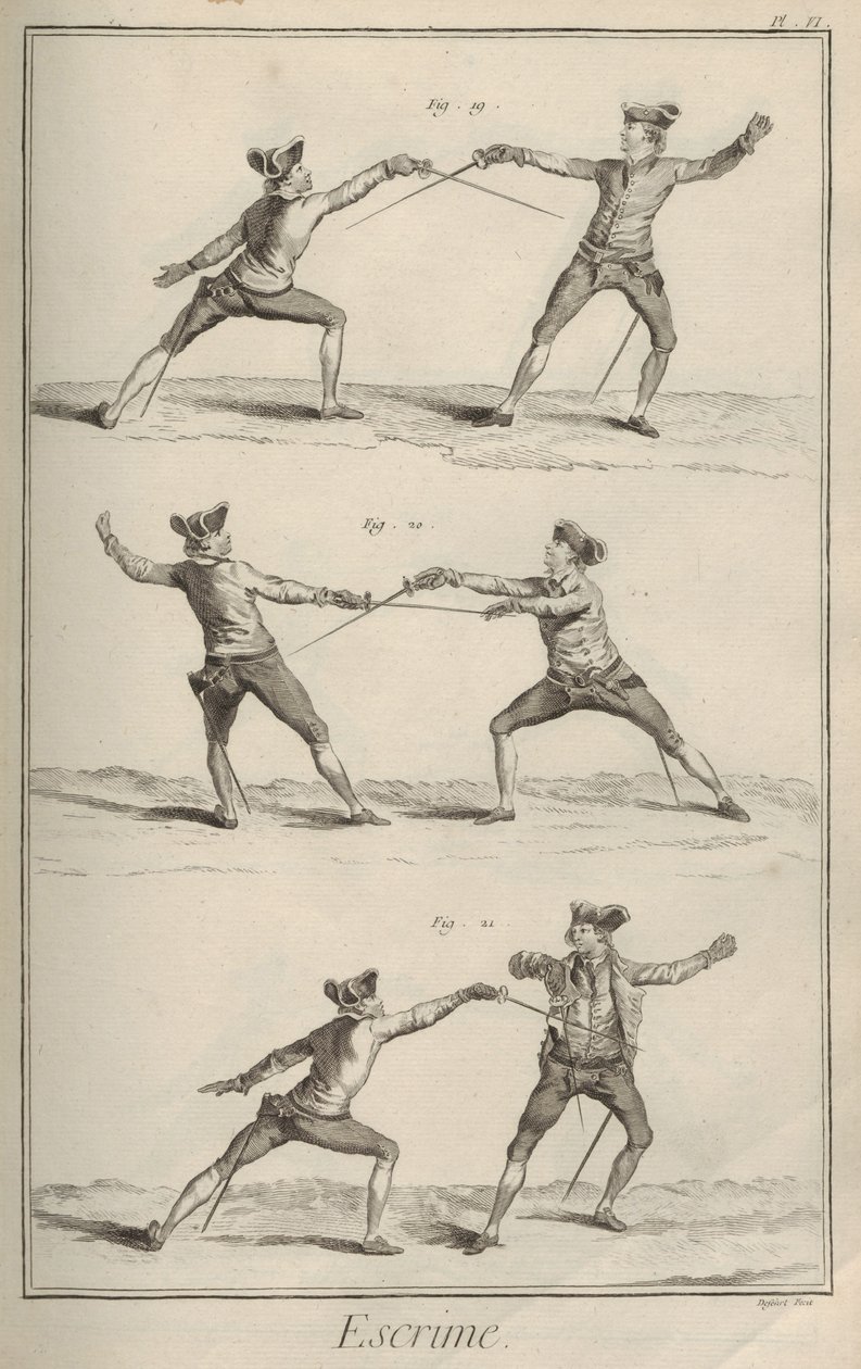 Fäktning. Ur Encyclopédie av Denis Diderot och Jean Le Rond d