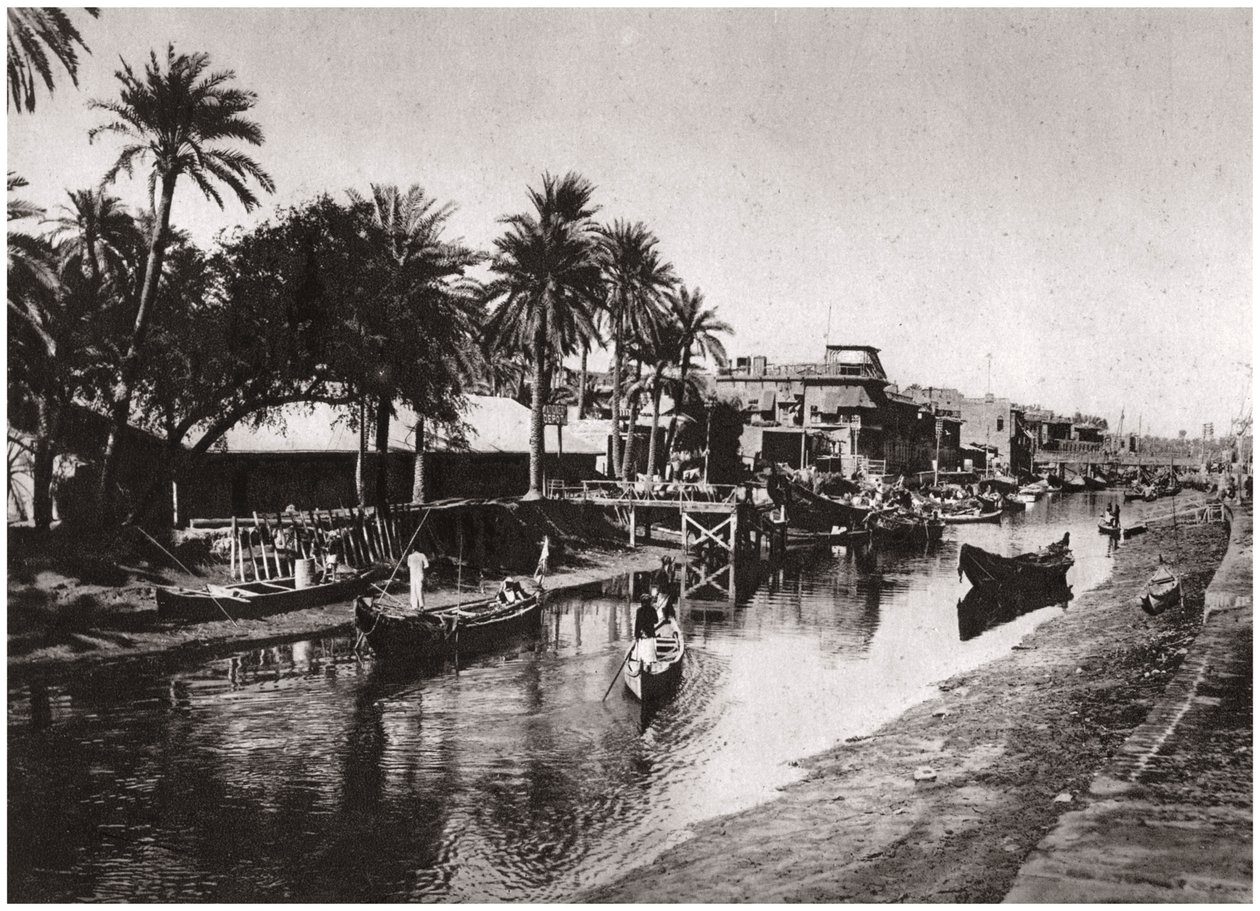 Ashar Creek som leder till Shatt al-Arab, Basra, Irak, 1925. av A. Kerim