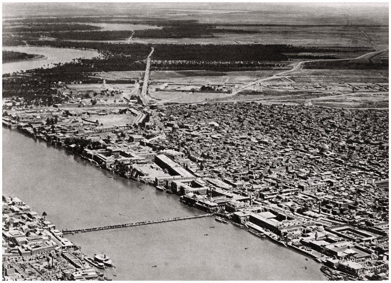 Bagdad från ett flygplan, Irak, 1925 av A. Kerim
