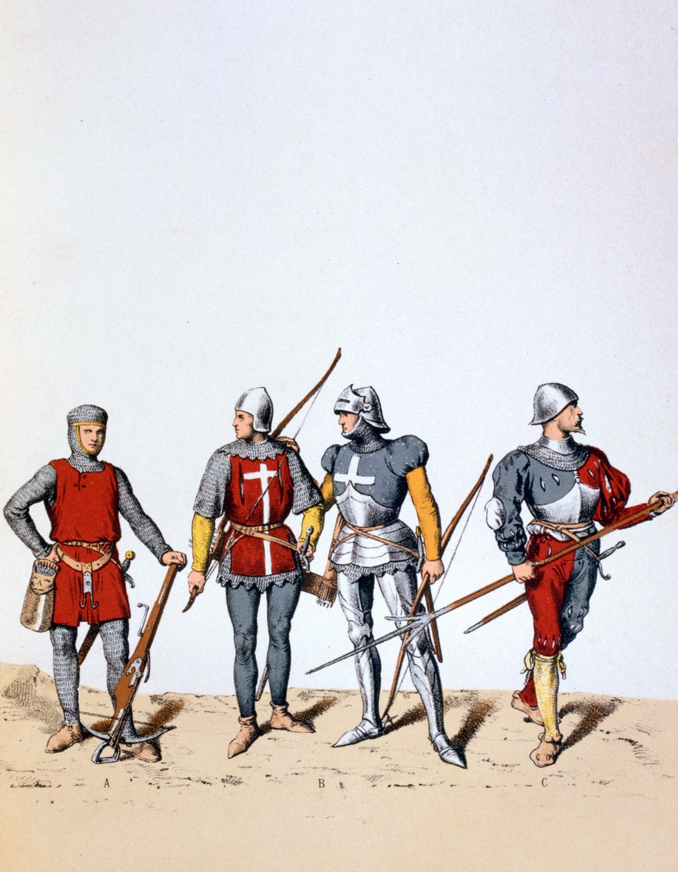 Trupper från det kungliga gardet, 1100-1500-talet 1887 av A. Lemercier