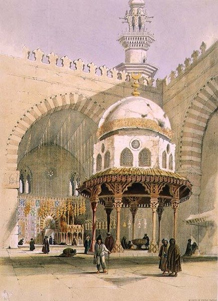 Sultan Hassans moské, Kairo, pub. 1846 (lito) av A. Margaretta Burr