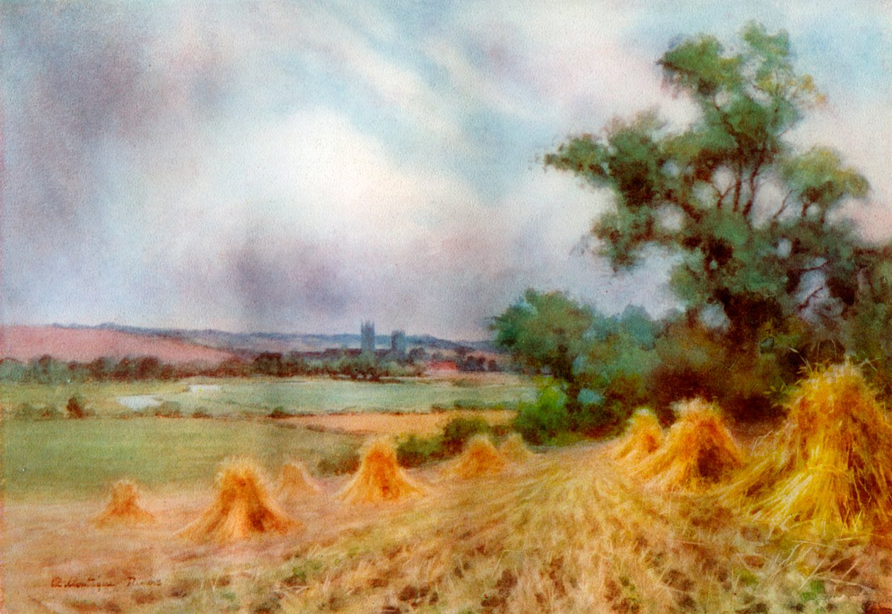 Canterbury från Sturry Wood, Kent, 1924-1926. av A Montague Rivers