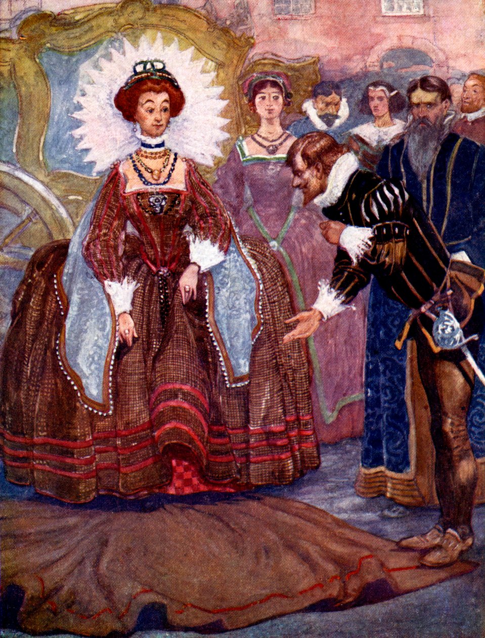 "Han drog snabbt av sig kappan och kastade den på marken", 1581, 1905. av A S Forrest