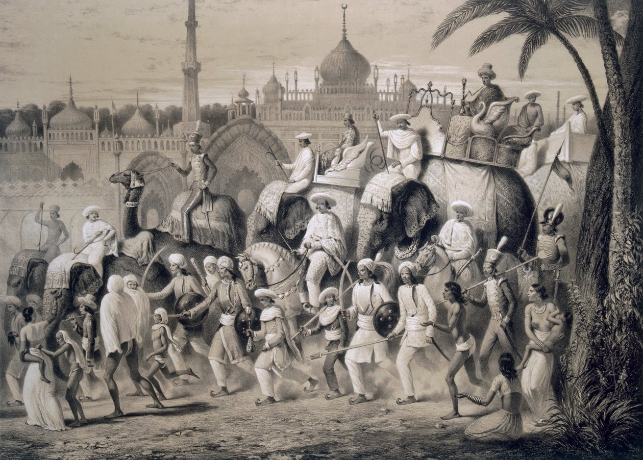 Lucknow, huvudgatan, från "Voyages in India", 1859. av A. Soltykoff
